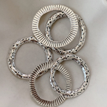 8pcs フープ デザインリング   アンティークシルバー