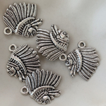 6pcs Indian antique silver charm
