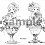 704. teatea.オリジナル 人物ステッカー