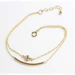 *14kgf *ジルコニア４mm&チューブ２連 繊細チェーンブレスレット