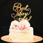 ミラーアクリルケーキトッパー『Best Day Ever』