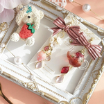 【再販予定】甘ずっぱいストロベリーティーのsweetお茶会🍓🎀(イヤリング・ピアス変更可)