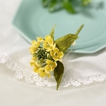 布花🌿元気がでる黄色いビタミンカラーの菜の花のコサージュ。卒業式、入学式、フォーマルにも人気。