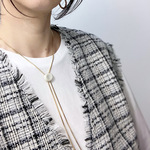 美濃焼モチーフのループタイネックレス オフホワイト