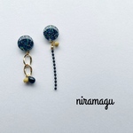 glitter cabochon＊asymmetry pierce