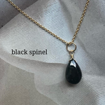 💎14kgf💎宝石質ブラックスピネルのシンプルなネックレス💎ダイヤのような輝き💍💎