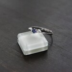 ブルーミスティックトパーズ　6爪　２CZリング　SILVER925