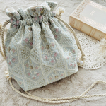 即発送OK＊インド刺繍生地の巾着バッグ