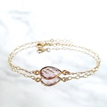 14KGF/ PINK MORGANITE BRACELET