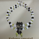 猫　天然石　スマホストラップ　キャッツアイ　おすすめ　ハンドストラップ　キーホルダー　Selene crystal 