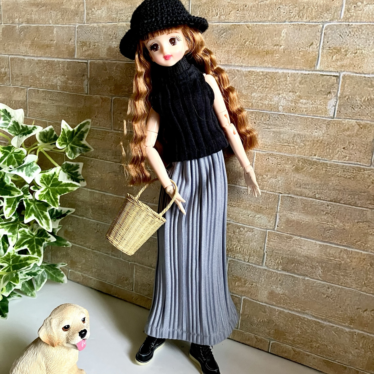プリーツスカート(27㎝ドール服)グレー - NAGOMIAMERI'S GALLERY