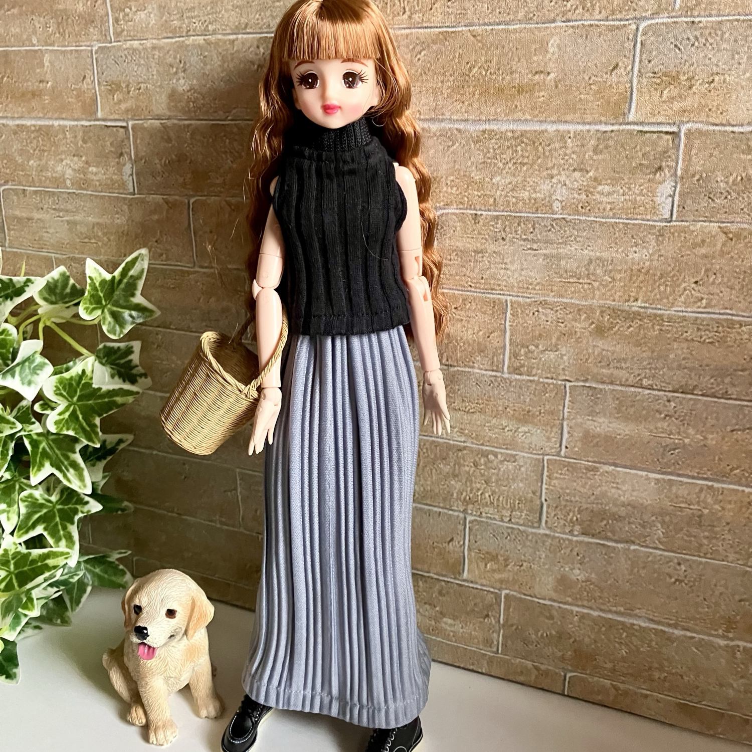 プリーツスカート(27㎝ドール服)グレー - NAGOMIAMERI'S GALLERY