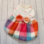 完成品‼️犬服🐶🐾ハートニット カラフルフリースのバルーンワンピース👗💞