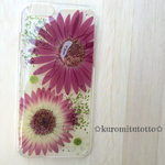 [2500円以上でおまけ付き]ガーベラとアジアンタムのiPhone6/6s用スマホケース
