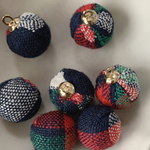 8pcs レトロ チェック ボールチャーム  クリスマス
