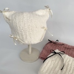 モコモコ猫耳ニット帽　帽子ベビー　キッズ　ニット　親子お揃い