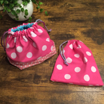 ピンク 水玉 お弁当袋 コップ袋 セット