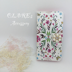 iPhone6/6s plus/5s/SE手帳型ケース*かすみ&ビジュー