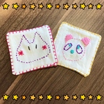 「癒しのティータイム-布製・刺繍コースター2枚セット」(32)