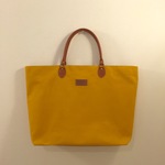 帆布のBIGトート(マスタード)＊ファスナーポケット付き
