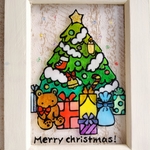 送料無料*ステンドグラス風*クリスマスツリー･ハンドメイド♪