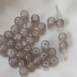 6㎜ 50pcs gray beige  crack glass beads