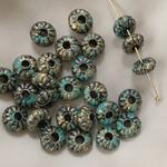 50pcs antique  matte style spacer beads gold 