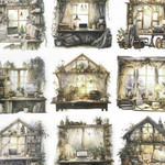※色味違いあり 大きめフレークシール WARM CABIN<S636>