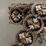 [実物のお色味と違う場合があります] インド刺繍リボン　花　インド刺繍　スパンコール　刺繍リボン　リボン　りぼん　※10月8日よりゆうパケットにて発送