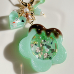 チョコミント花シェイカー　シャカシャカキーホルダー