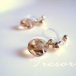 ノンホールピアス++　crystal　earring　++