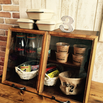 カフェ風　ショーケース　L　キッチンカウンターなどに