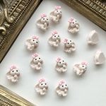 再入荷【5個♡】たれ耳うさぎちゃんパーツ♡入園入学♡キッズハンドメイド⭐️小物やアクセサリー作りにも♡3点セット