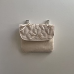 【再入荷】Heart  quilt  Pocket （IV×ribbon C）