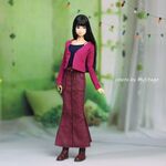 msdr-23-020 ロング丈 タイトスカートとカーディガン、キャミソール（momoko/ジェニーなど1/6人形用）