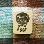 ゴム版はんこ《Thank You！ネコちゃん》