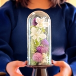 美しい仏花　プリザーブドフラワー　ガラスドーム　お悔やみ　仏花　お供え　一周忌　法要　贈り物　自宅用　花