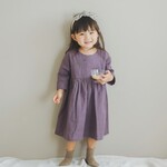 《80〜130cmオーダー可》 パープルのナチュラルワンピース　