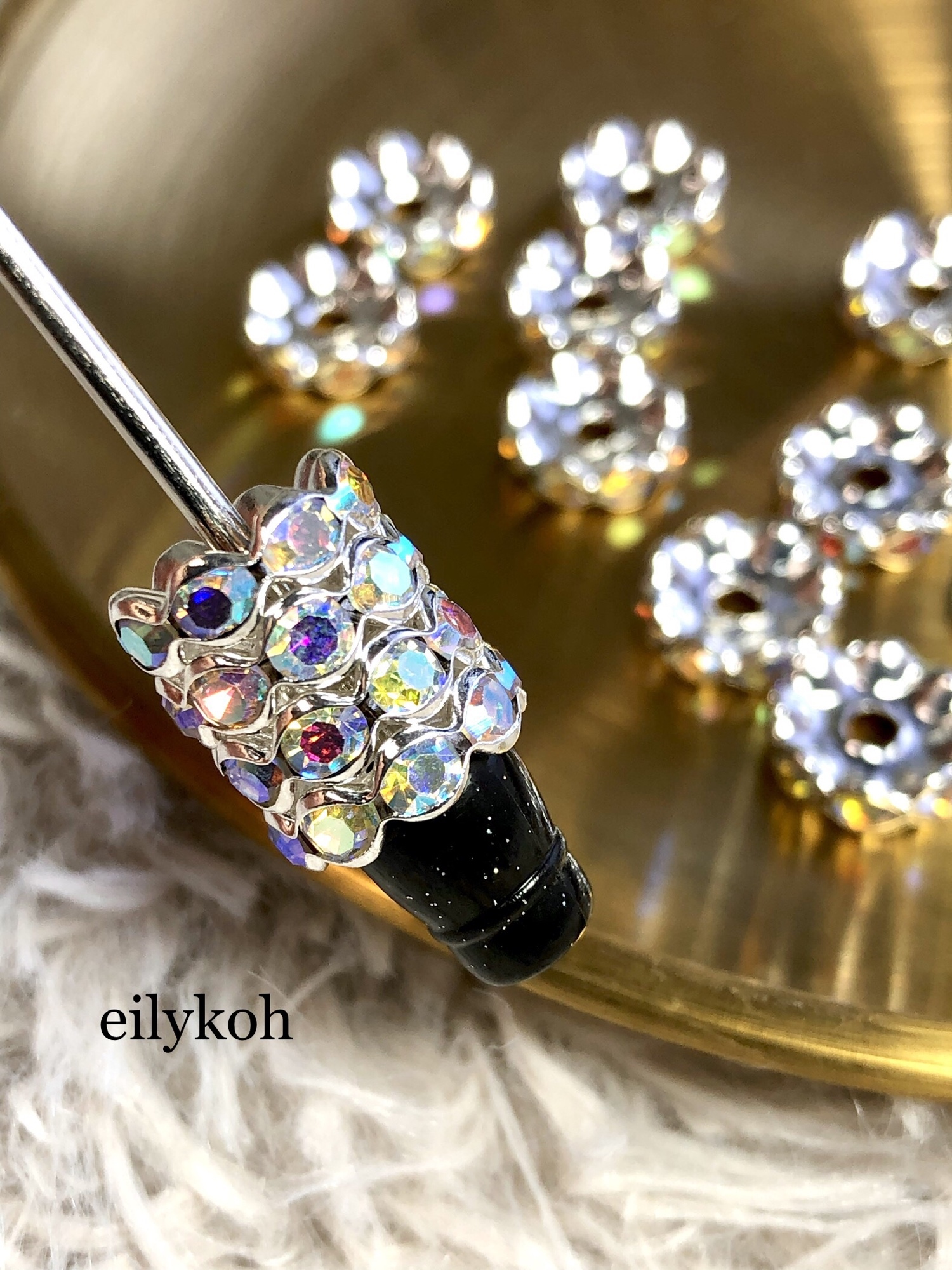 再販】カスタムボールペン 6個/シルバー 12mm なみなみオーロラ 
