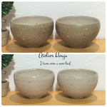 [オーダー品]コロンと丸いカフェオレボウル（アイボリーホワイト＆アイボリー）4つセット