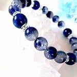 SALE【再販3】✿希少石デュモルチェライトインクォーツ✴大珠カイヤナイト*ラピスラズリ藍色の癒しブレス
