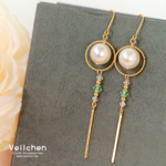 春色◆パステルなパールフープピアス（イヤリング）