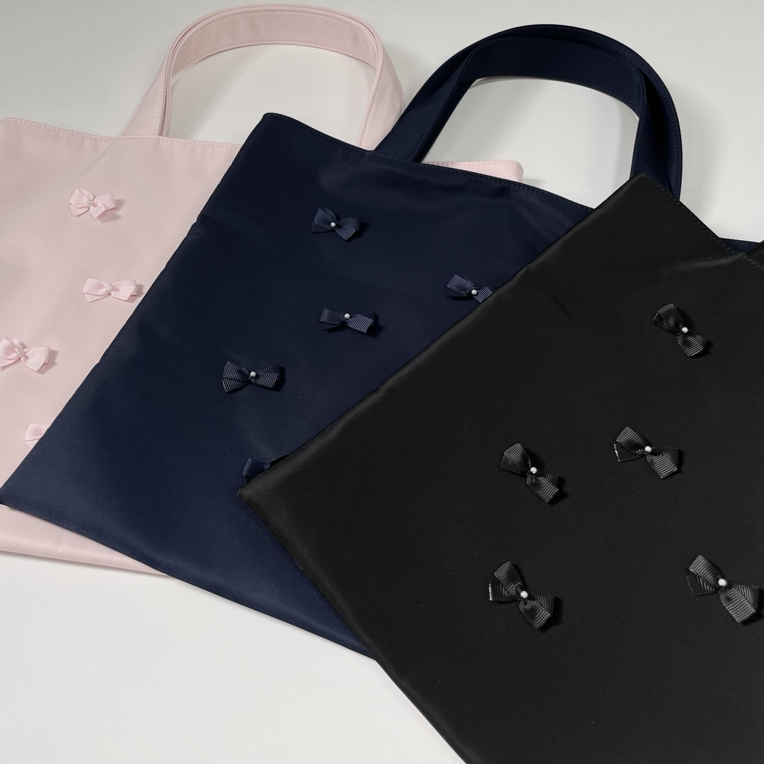 撥水】親子でも♡大人可愛いフリルパール 卒業＆入学 A4トートバッグ
