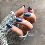 ブルー系マグネットサンドネイルチップ