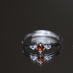 SR3-162 宝石質 シルバー 明るい紅樺色 スピネル リング ミャンマー産 天然 指輪 フリーサイズ 金属アレルギー対応
