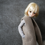 シアーくしゅタートルニット　グレー　くしゅ袖　1/6ドール用リカちゃん服アウトフィット