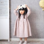 【特集掲載】《在庫限り》アンティークピンクのナチュラルワンピース《80〜130cm》女の子 おしゃれ かわいい 大人っぽい 子供服 くすみカラー 無地  長袖ワンピース 秋冬