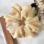イエローシフォンのシュシュ✿アイボリーシフォン＆イエローチュール【再掲】