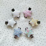 星のヘアクリップ☆リバティ&ストライプ&ドット☆お好きな2個セット☆