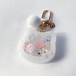 [1月26日販売]Snow cat shaker keychain (white-pink)